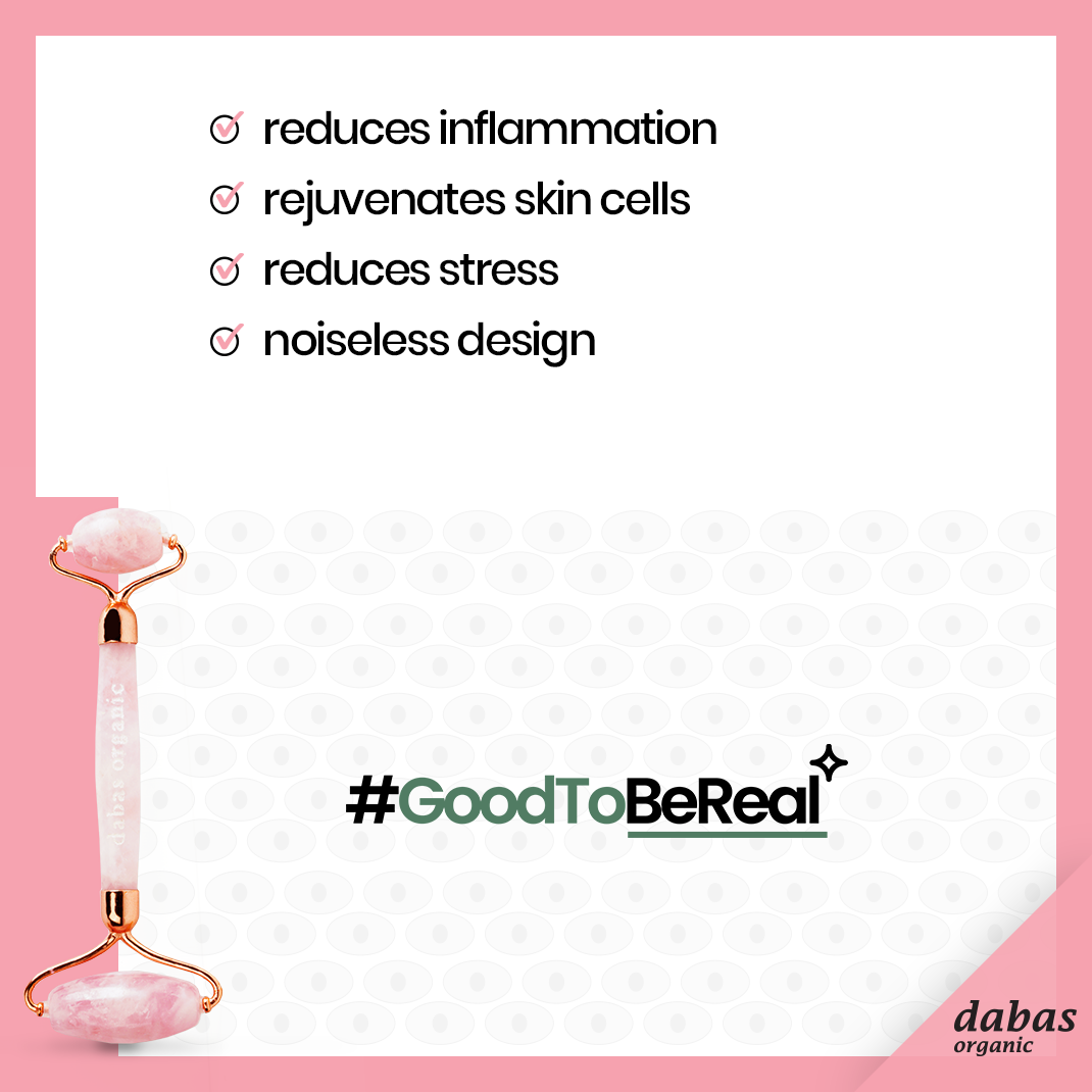 Skin Glow Rose Quartz Face Massage Roller