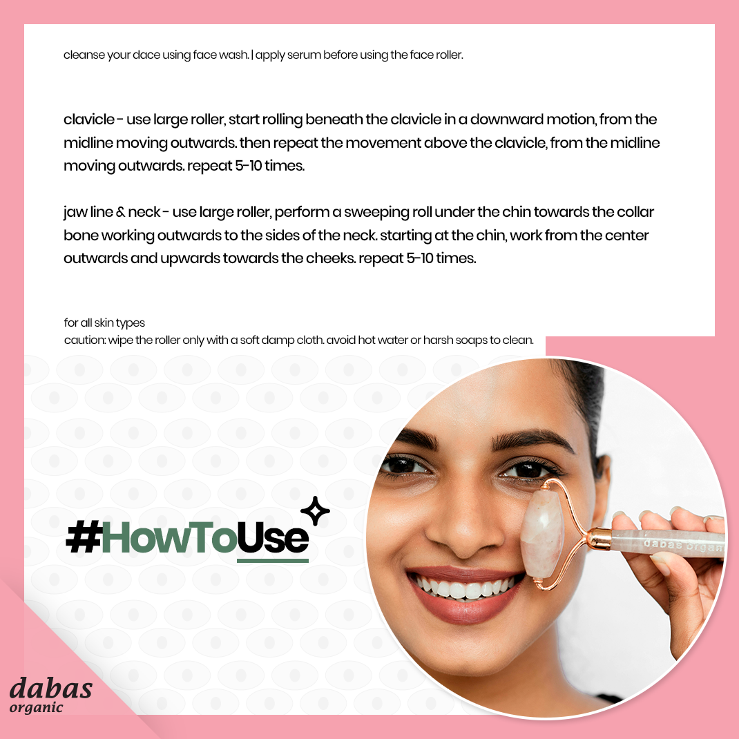 Skin Glow Rose Quartz Face Massage Roller